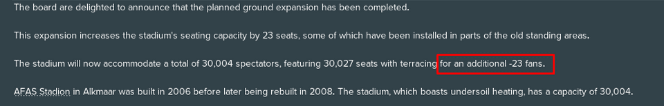 Increase Stadium